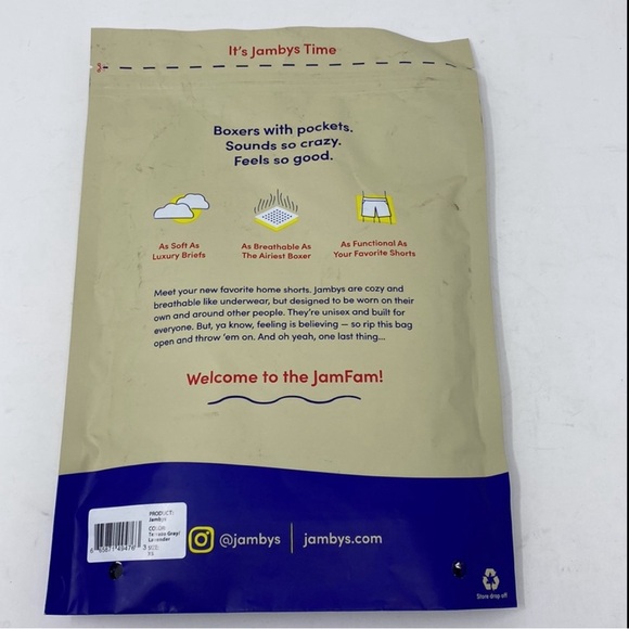 Jambys Unisex Terrazo Gray JamTee & Boxer SET XS Multicolor with lavender NEW - Picture 10 of 11